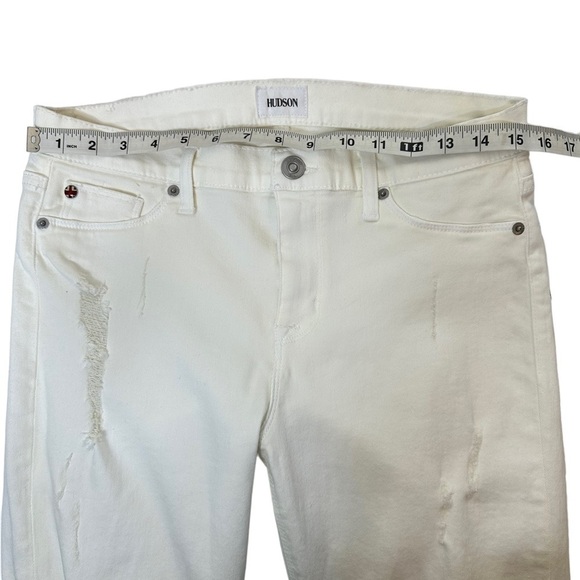Hudson Nico Midrise Super Skinny Ankle Jean in White - Picture 6 of 11